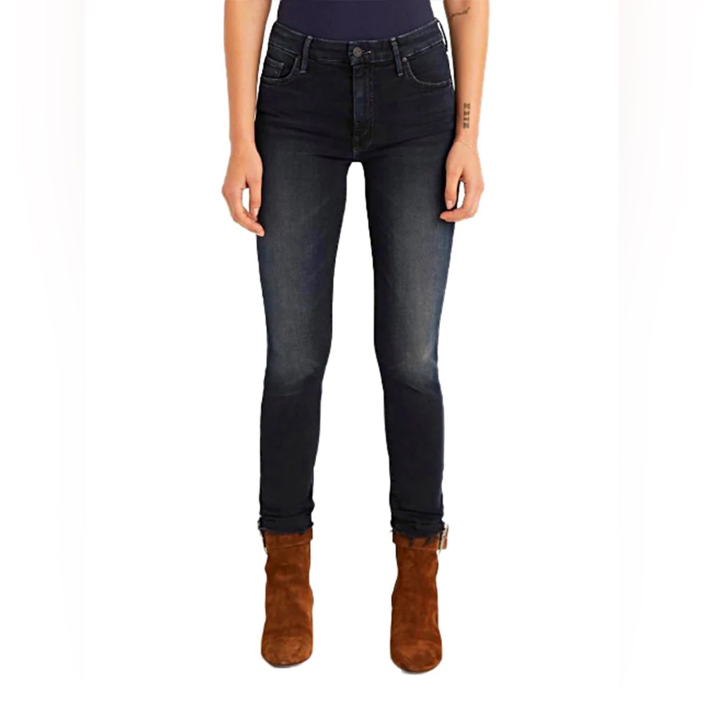 MOTHER The Looker High Rise Ankle Fray Skinny Jean in Coffee, Tea or Me?